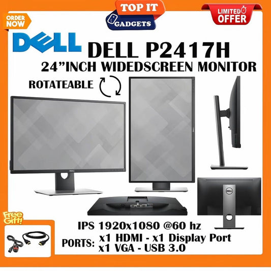 Dell P2417H 24 Inch Widescreen IPS Monitor Rotatable Full HD